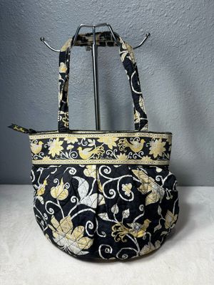 Vera Bradley, Black And Yellow Cotton Vintage Tote