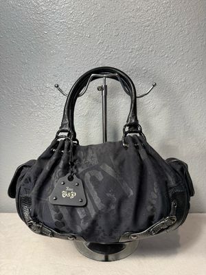 Juicy Couture Vintage Black Jacquard And Leather Shoulder Bag Like New!
