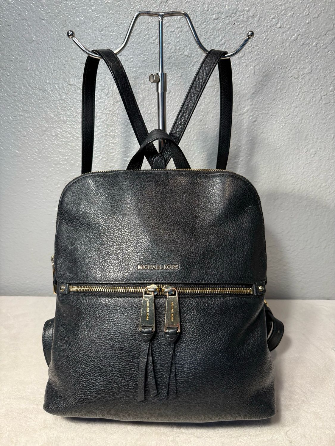 Michael Kors, Black Leather Backpack Purse