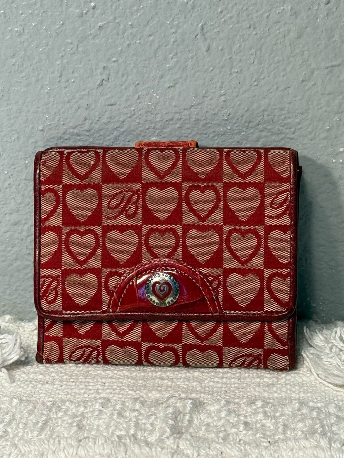 Brighton, Vintage Red Heart, Jack Card And Leather Compact Wallet