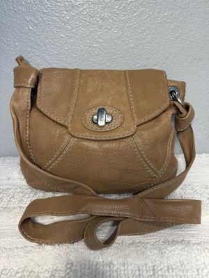 Fossil Top Leather Twist Lock Crossbody Bag