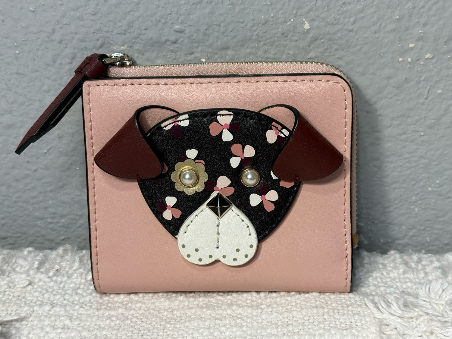 Kate Spade Pink Puppy Compact Wallet NWOT!