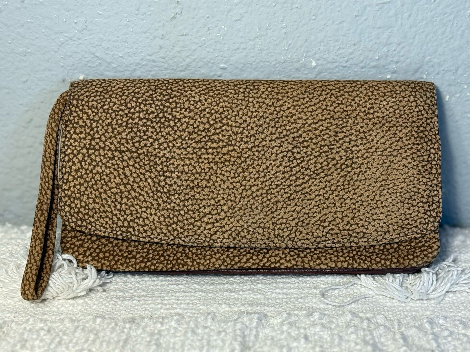 Lupuy Vintage Leather Kisslock Clutch Wristlet Wallet