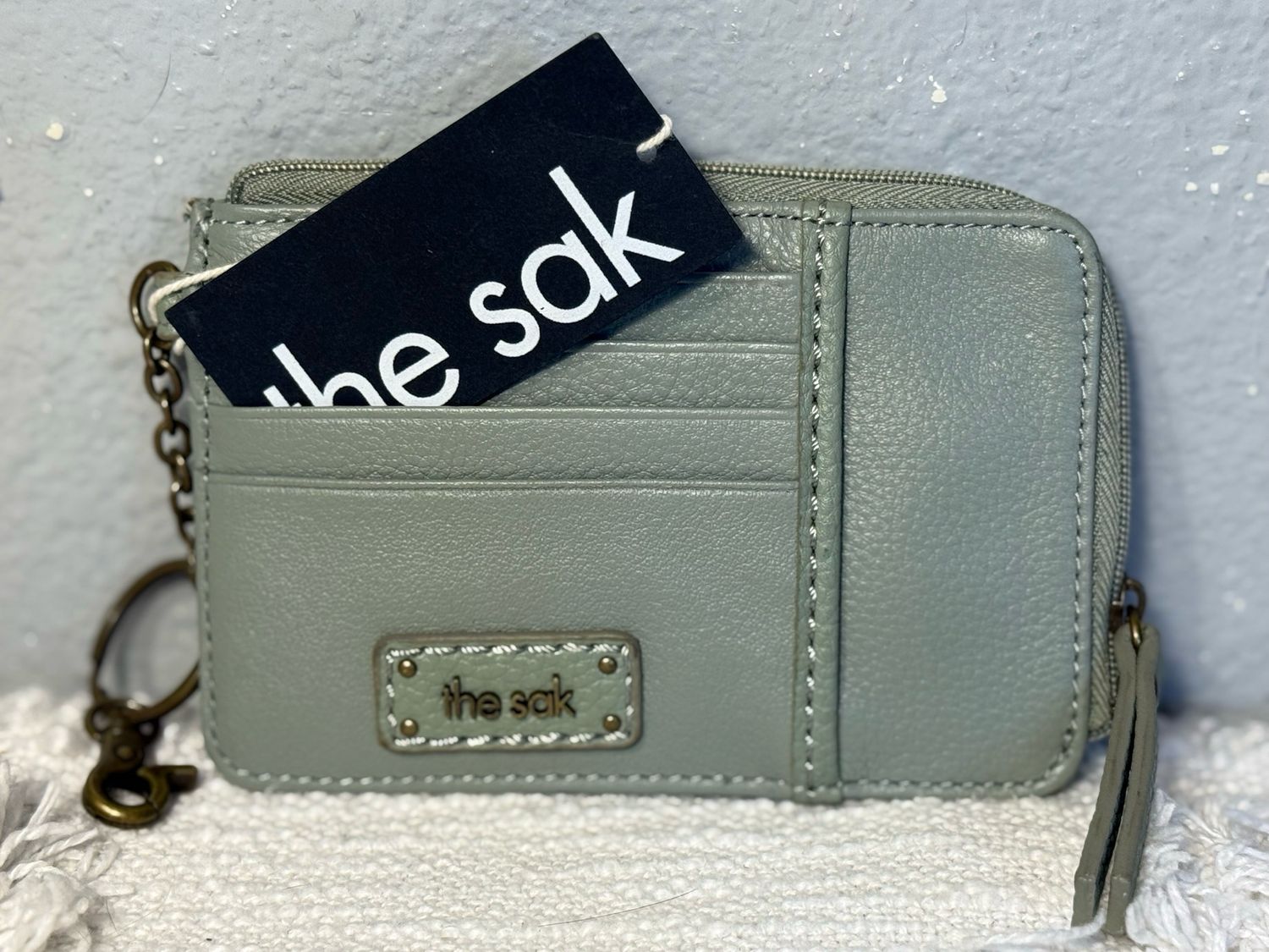 The Sac Sage Leather Key Card Wallet NWT!
