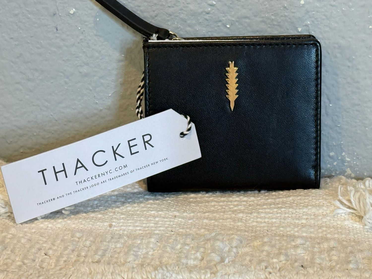 Thacker Black, Leather, Compact Wallet NWT!