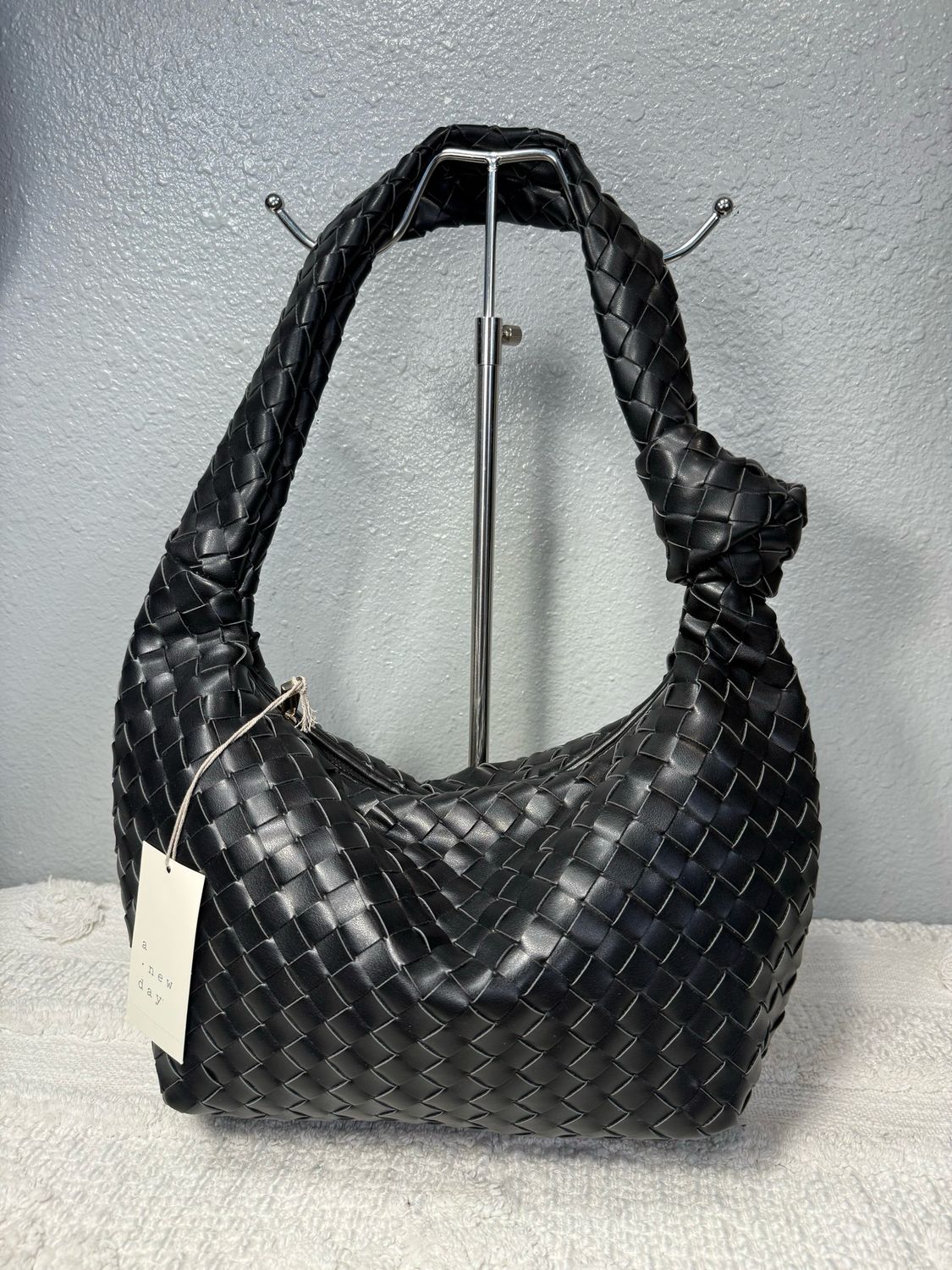 Bottega Inspired Black Vegan Leather Jodie Hobo NWT!