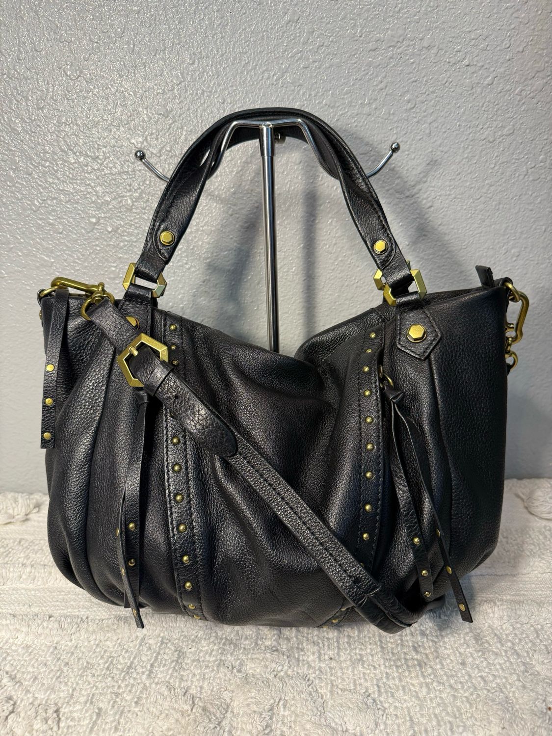 OrYani Black Leather Satchel NWOT!