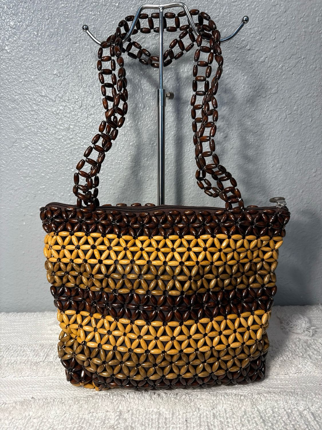 Unbranded Wooden Beaded Tote New Without Tags!