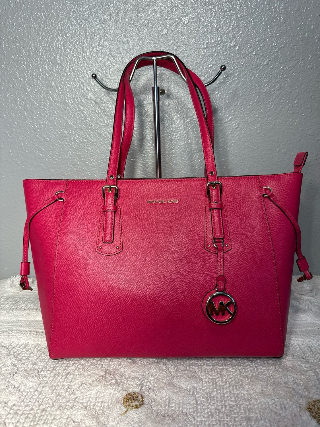Michael Kors Magenta Saviano Leather Tote New without tags!