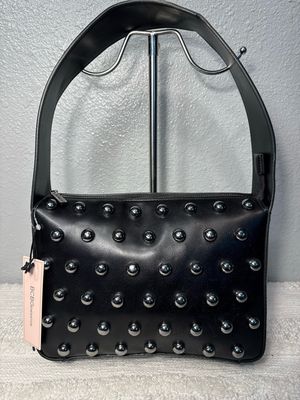 BCBGeneration Black, Vegan Leather Gun, Metal Studded, Shoulder Bag New With Tags!