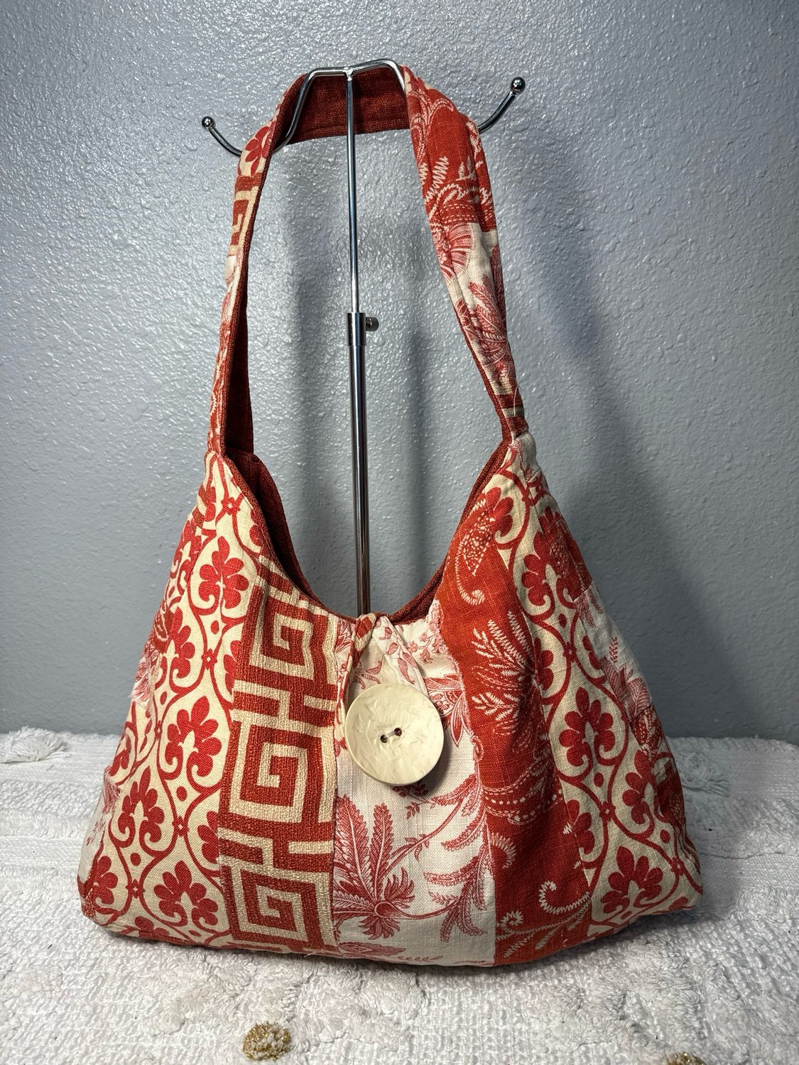 Unbranded, Cotton And Linen Patchwork, Handmade Hobo