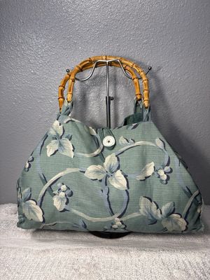From Junk To Jules, Handmade Floral Bamboo Handbag New Without Tags!