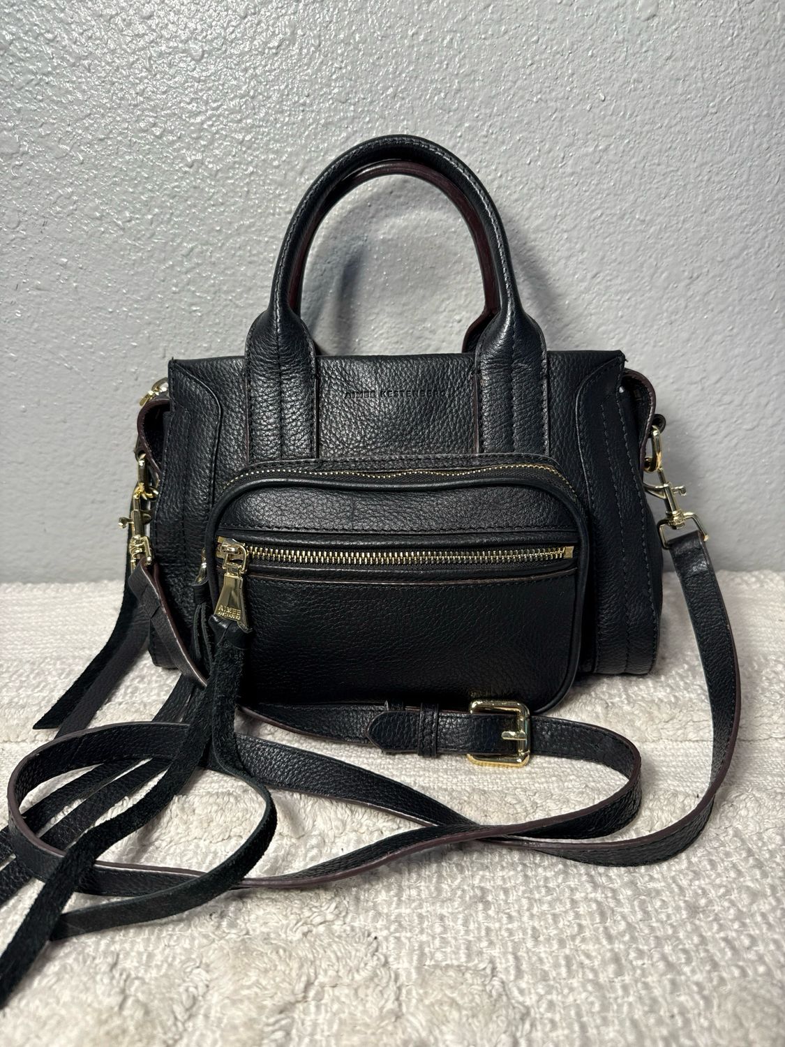 Amy Kettenburg, Black Pebble, Leather Multi Pocket Satchel