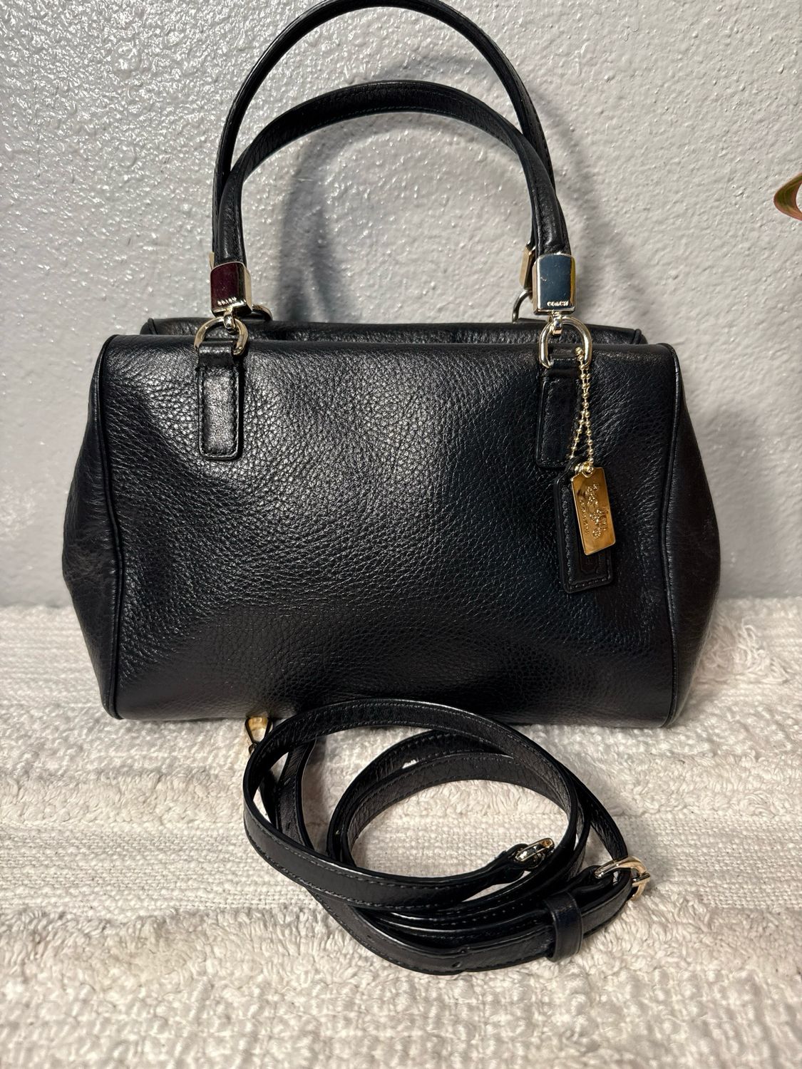 Coach Madison, Black Leather, Mini Satchel