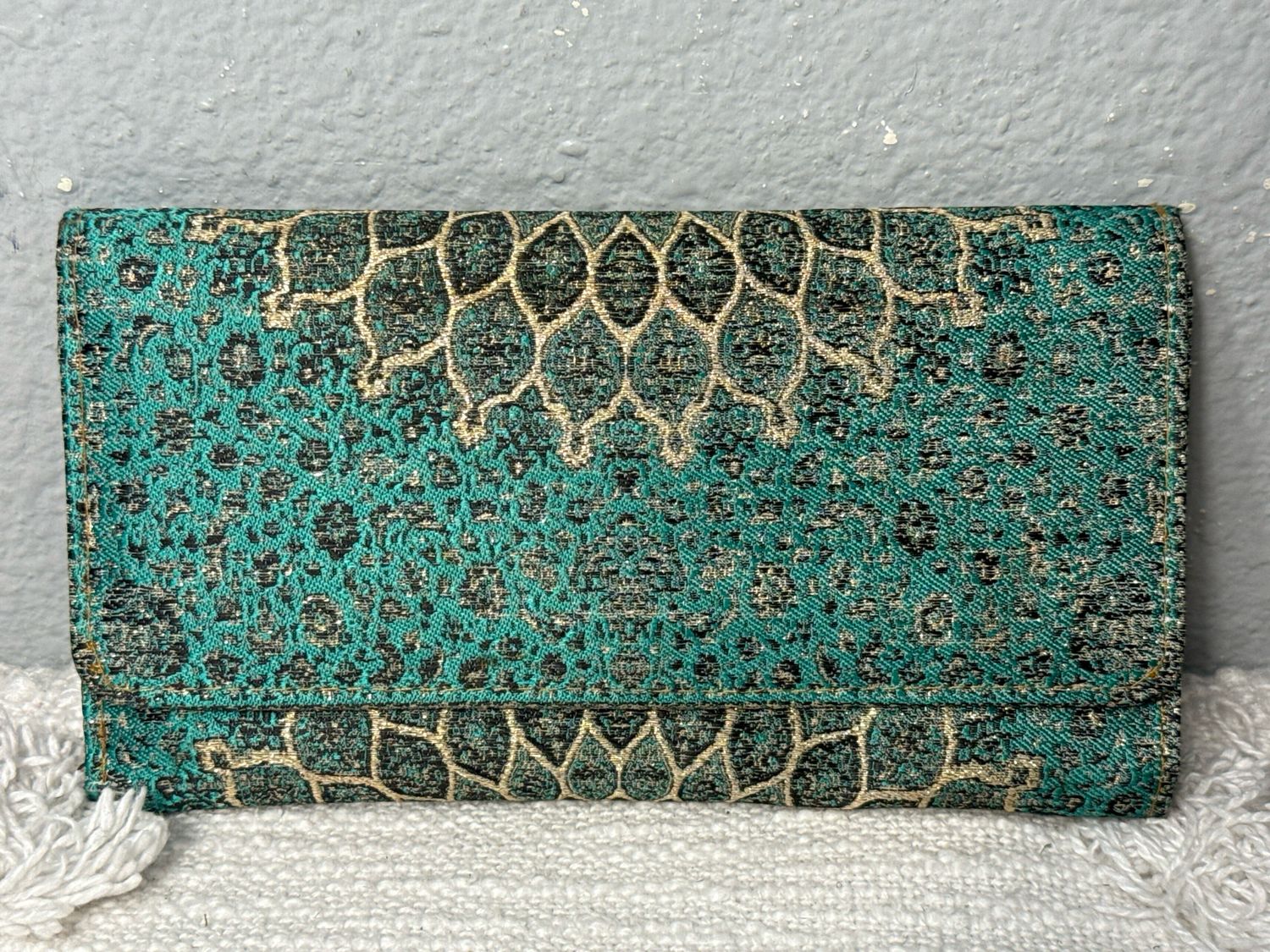Boho Turquoise Silk? Mirror Wallet