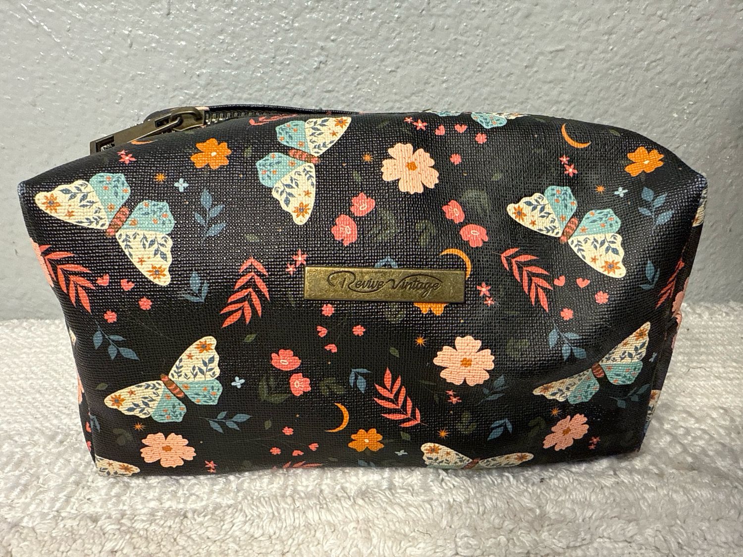 Revive Vintage Butterfly Coated Canvas Case Catch All