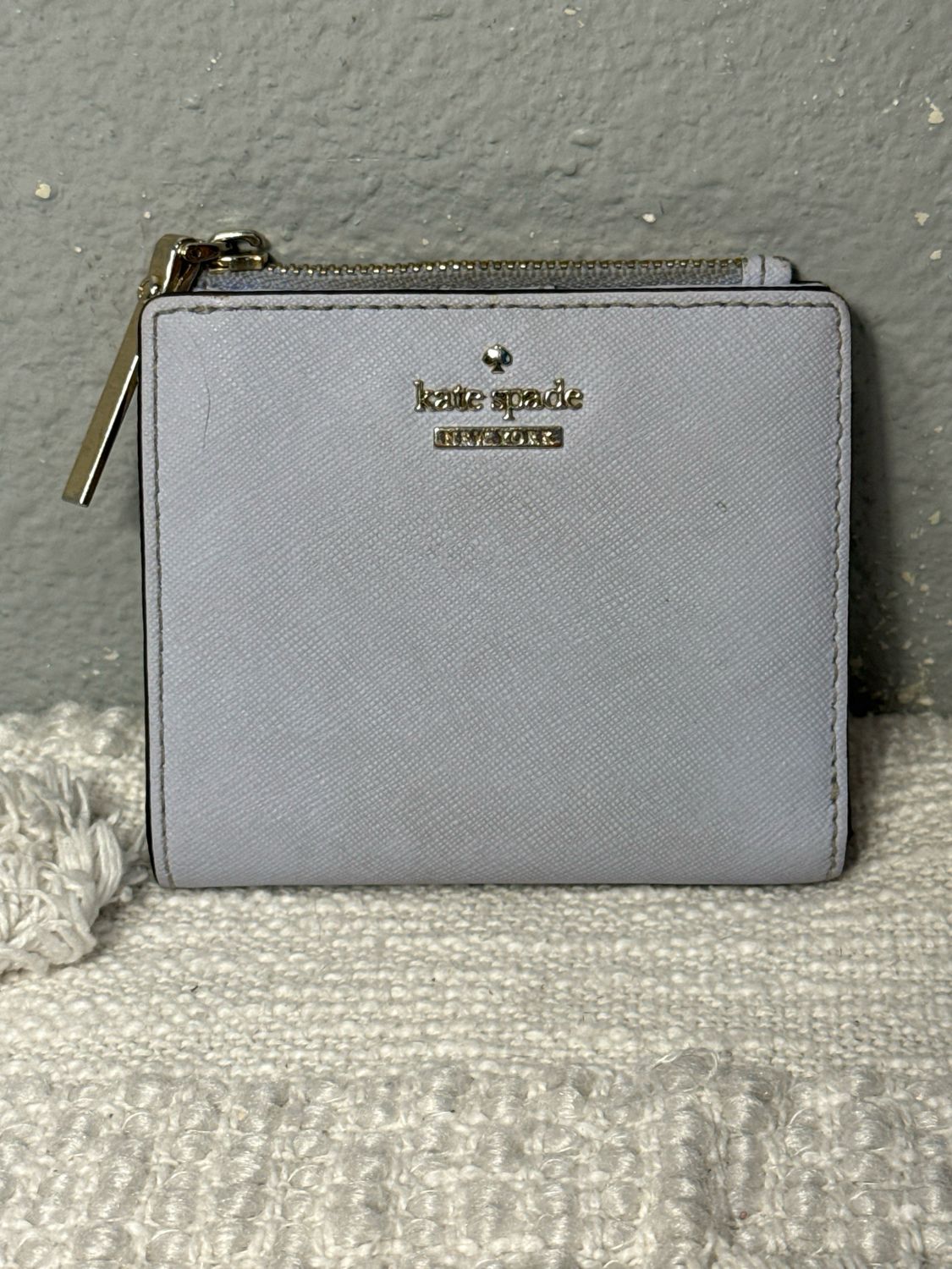 Kate Spade, Baby Blue Saffiano, Leather Compact Wallet