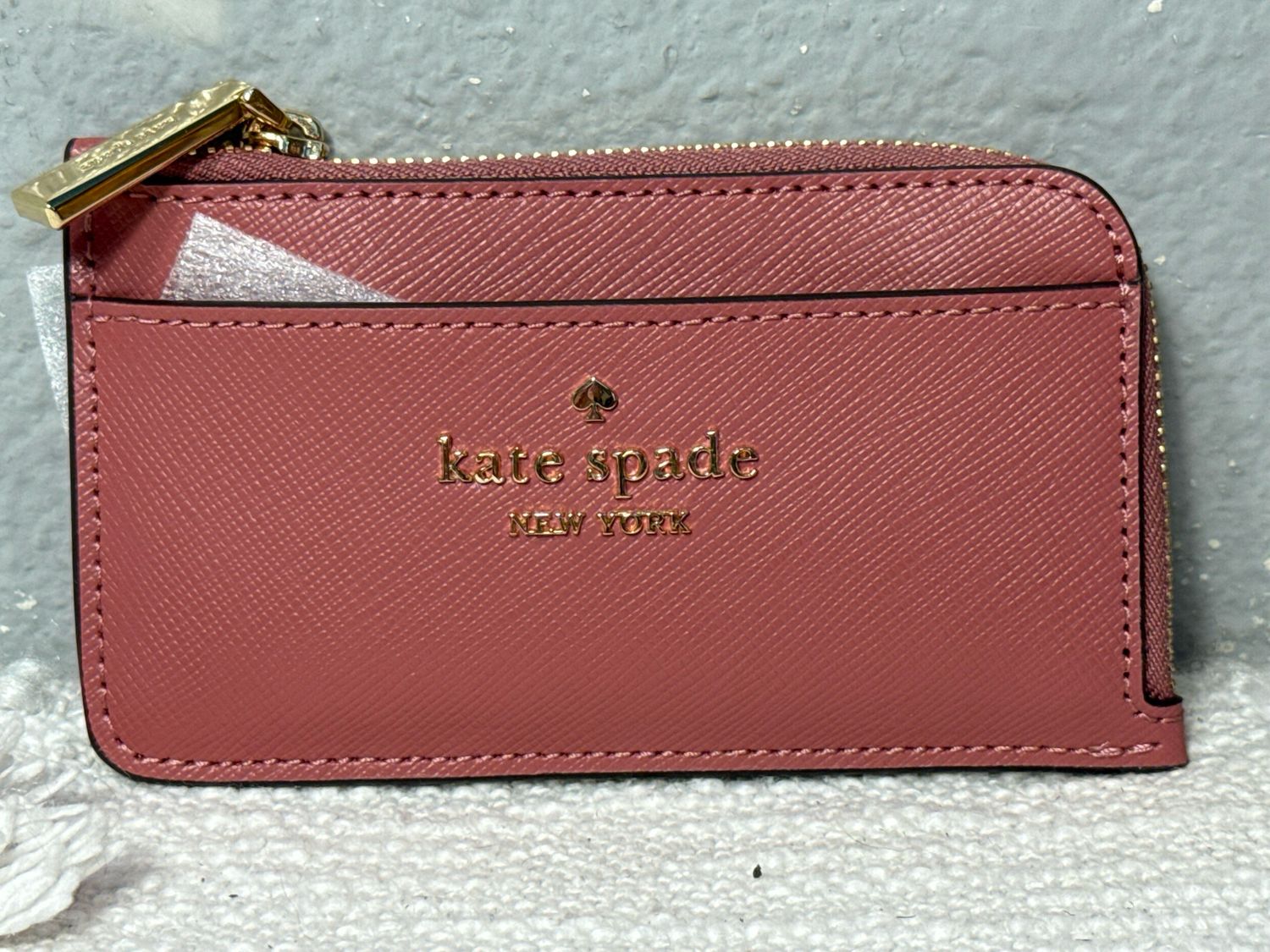 Kate Spade Mauve Saffiano leather Compact, Wallet, New Without Tags