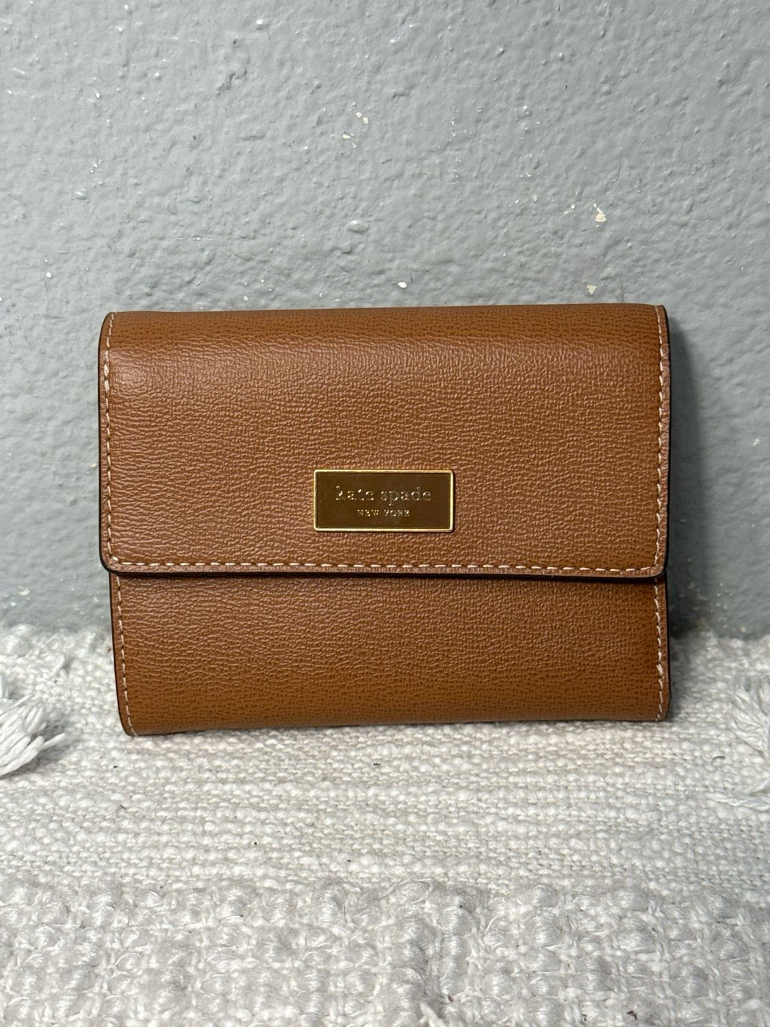 Kate Spade Brown Saffiano Leather Wallet, New Without Tags