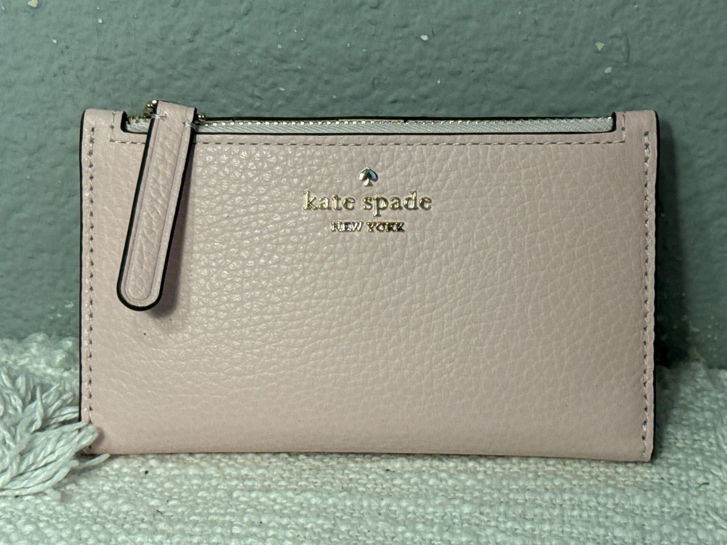 Kate Spade, Baby Pink, Pebbled, Leather, Compact  Wallet NWOT