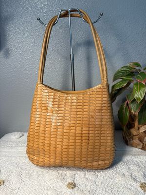 Fossil, Vintage, Rare Tan Woven Leather Shoulder Bag
