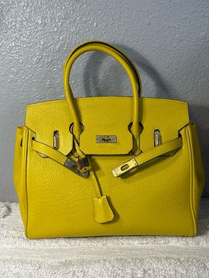Unbranded Hermes Inspired Birkin In Yellow Leather Unbranded Hermes Inspired Birkin In Yellow Leather