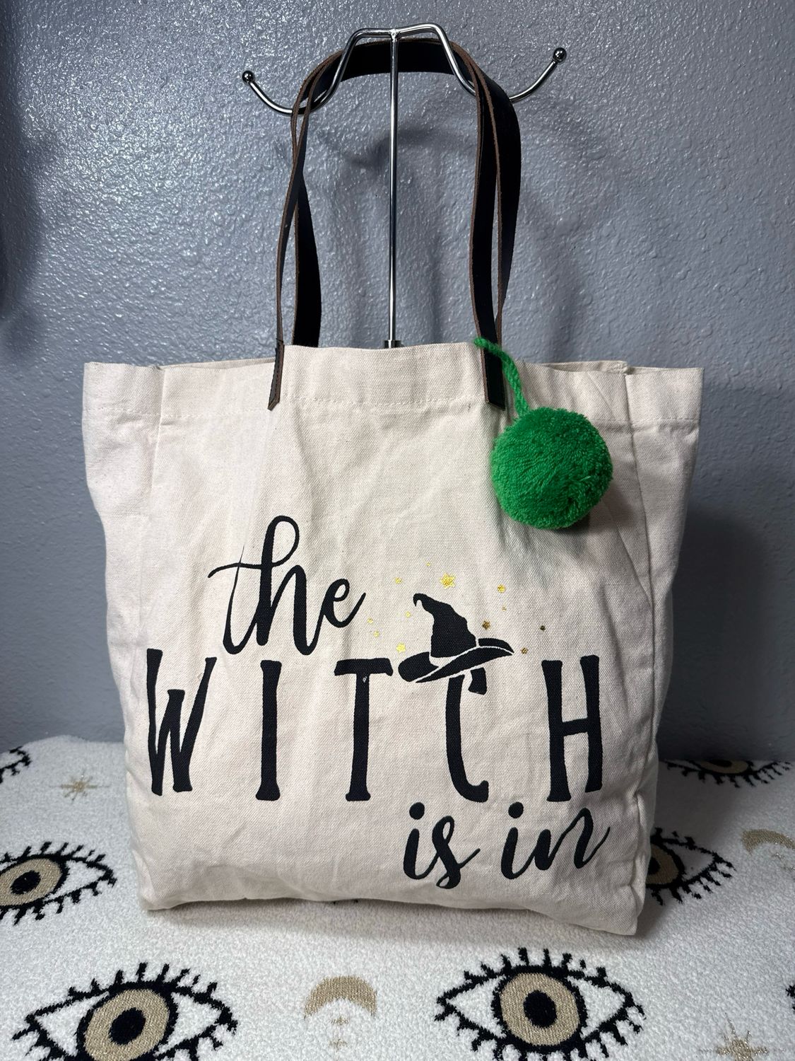 Unbranded Canvas And Leather The Witch Is In Tote Bag NWOT!