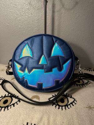 Authentic Love, Pain And Stitches, Navy Vegan, Leather Pumpkin Crossbody Bag