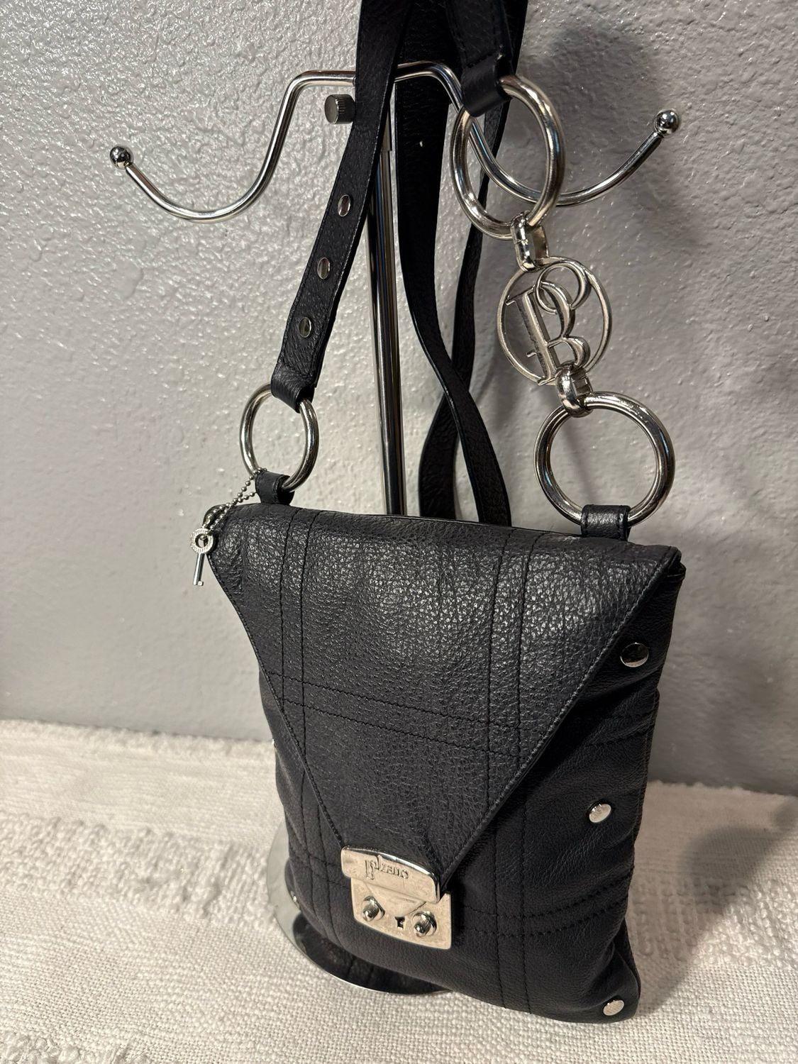 Balzano Black Leather Crossbody NWOT!