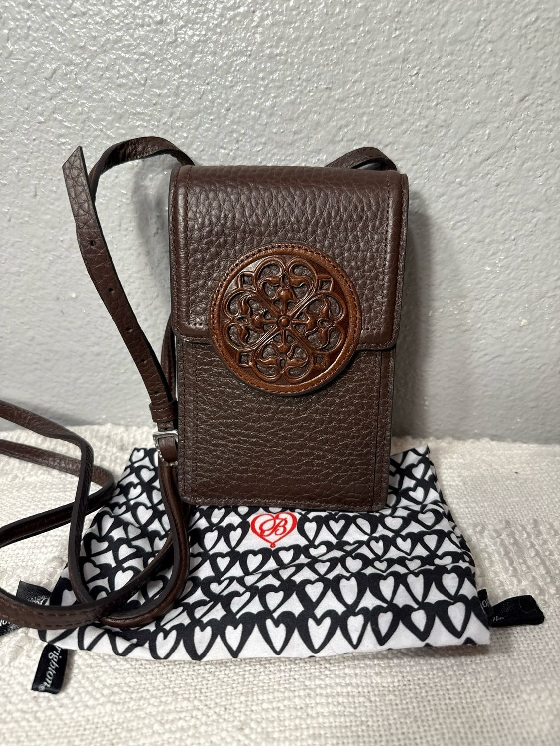 Ferrara By Brighton Chocolate, Brown Leather Phone Wallet New Without Tags!