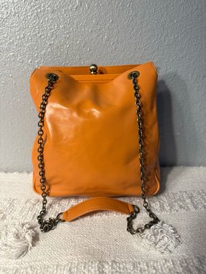 Hobo, International, Rare, Pumpkin, Leather, Framed Shoulder Bag