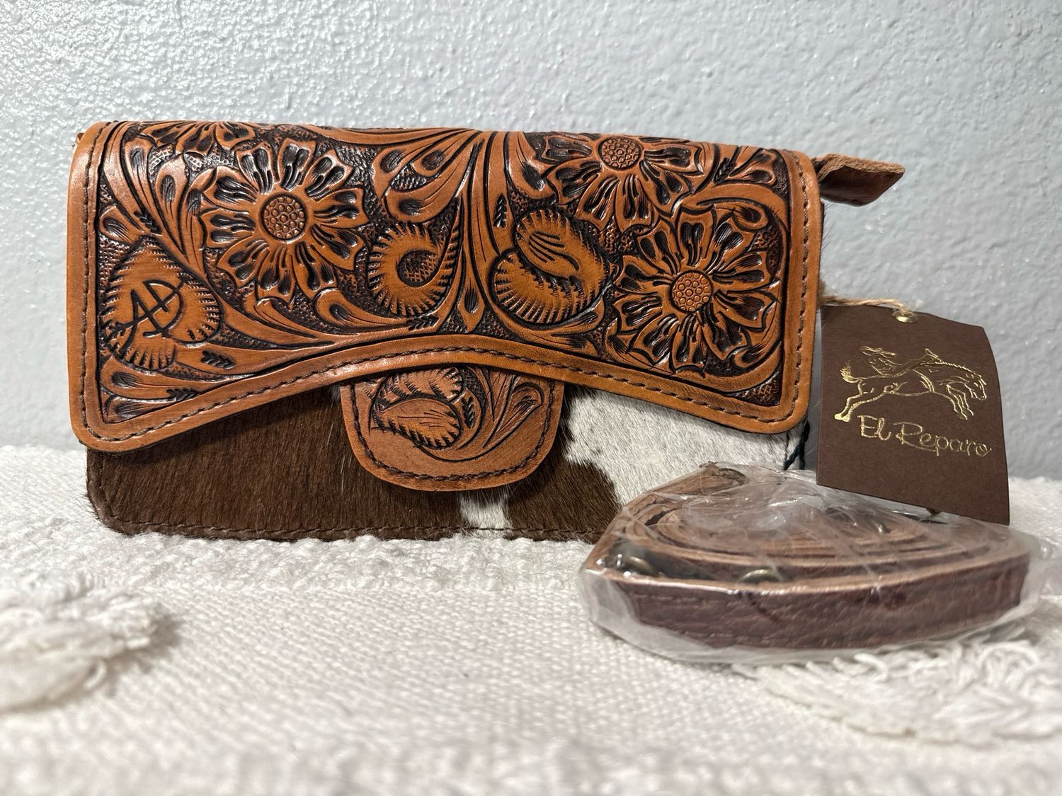 American Darling Embossed Leather And Cowhide Crossbody Bag New With Tags!