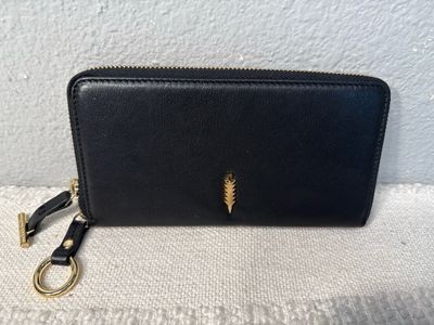 Thacker Black Leather, Accordion Wallet, New Without Tags!