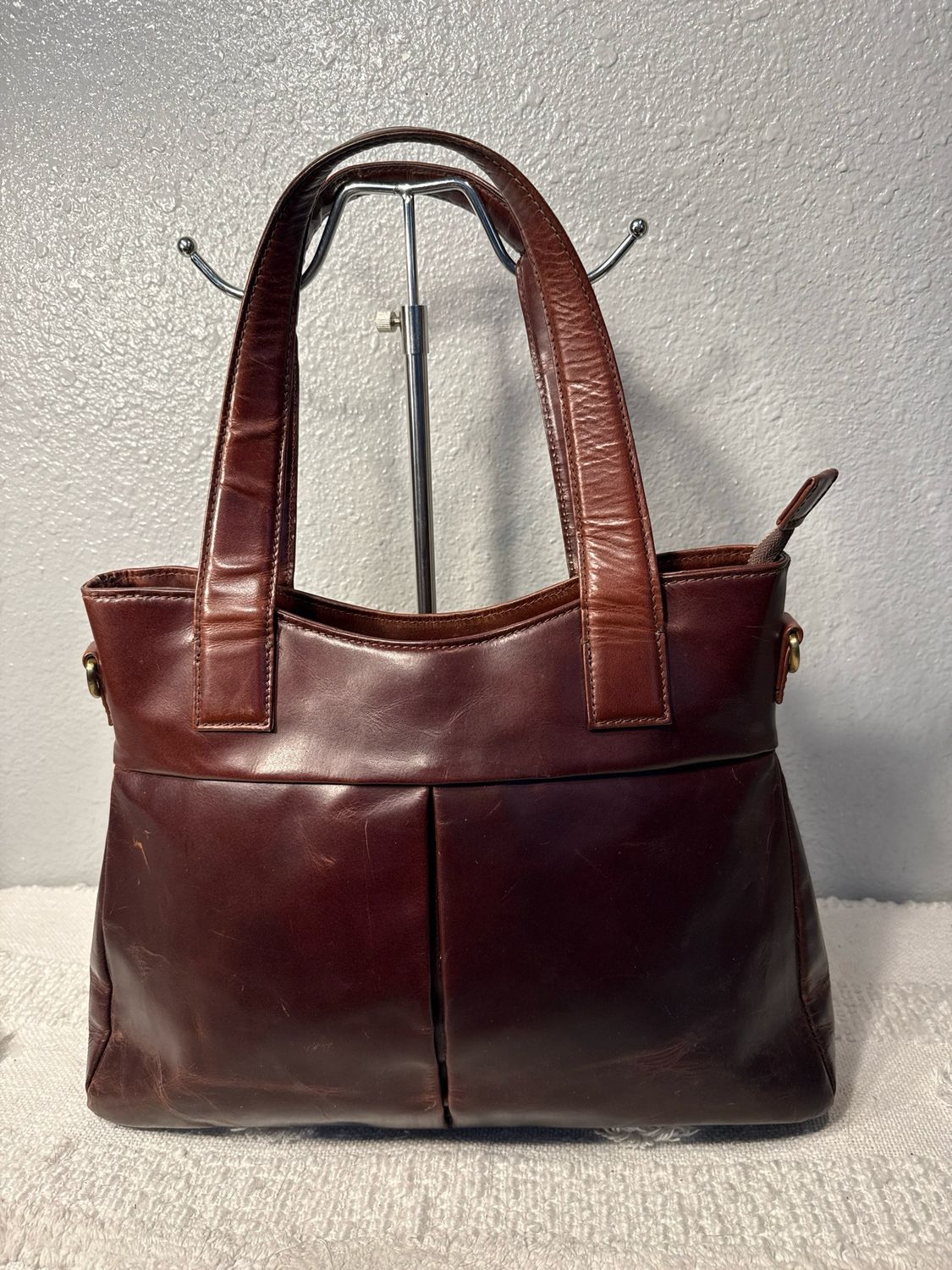 Alma Milano Brown Lift Leather Shoulder Bag Or Crossbody
