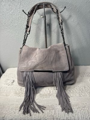 Steve Madden Gray Suede Fringe Shoulder Bag Steve Madden Gray Suede Fringe Shoulder Bag
