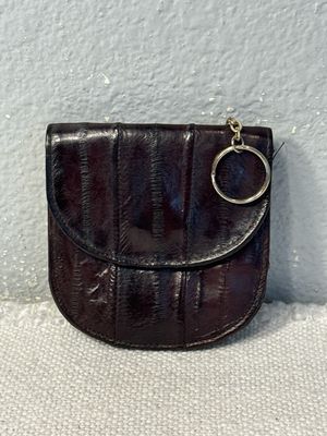 Vintage Leather Of The Sea Chocolate, Brown, Eel, Skin Key Card, Cash Wallet