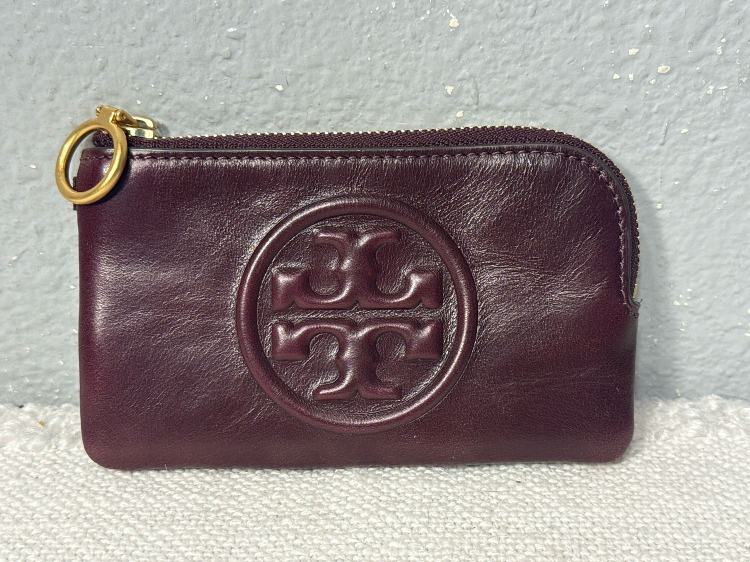 Tory Burch Perry Bombe Burgundy, Leather Card Wallet