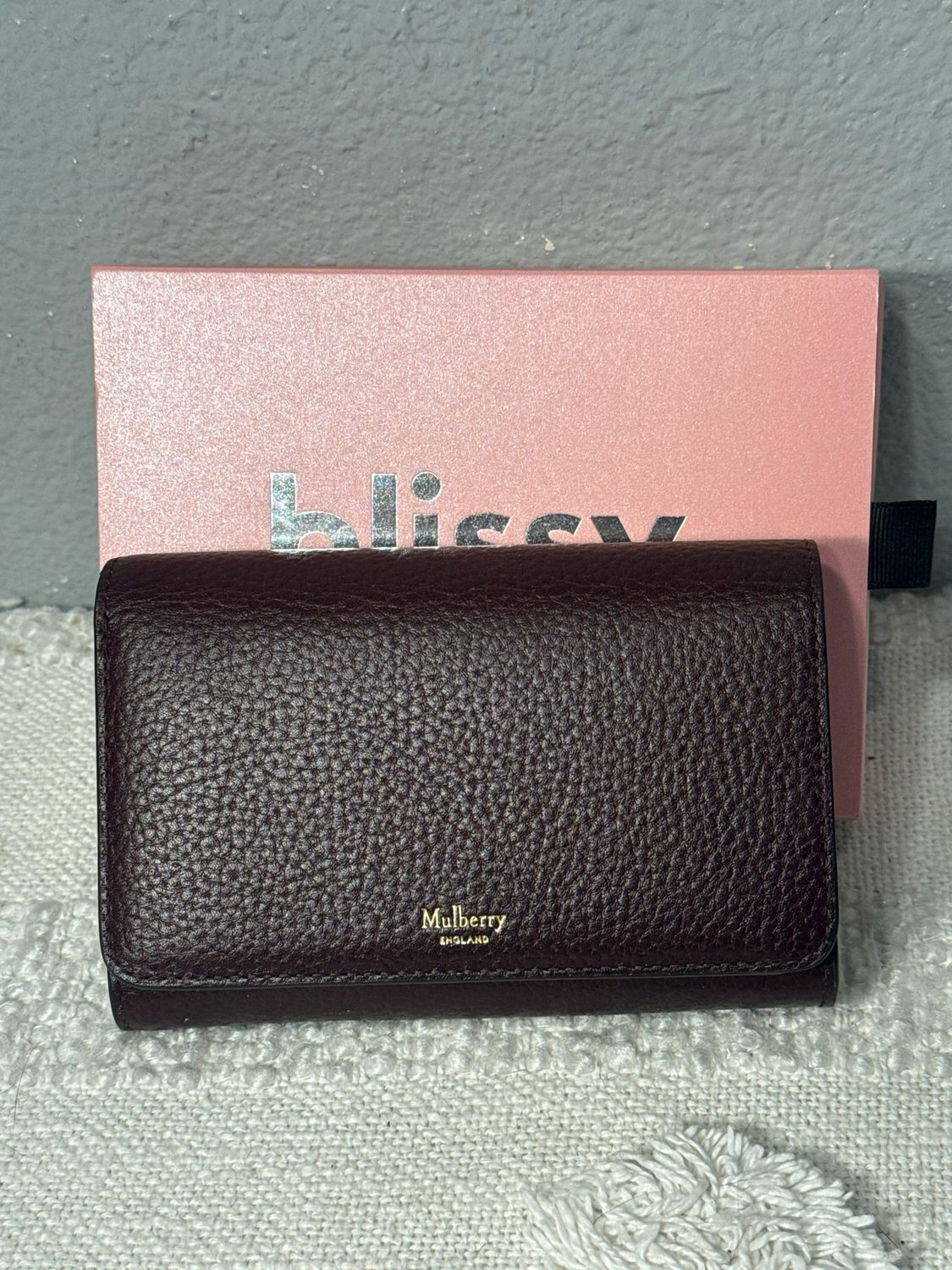 Mulberry Burgundy, Leather, Continental Wallet, New Without Tags