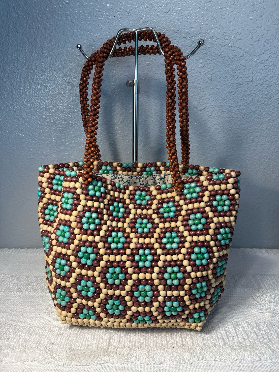 Unbranded wooden beaded tote