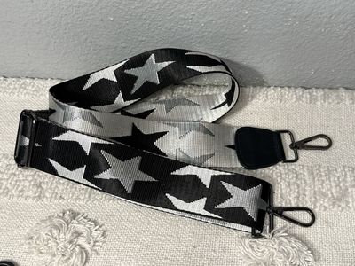 Black And Silver Star Guitar Crossbody Strap NWOT