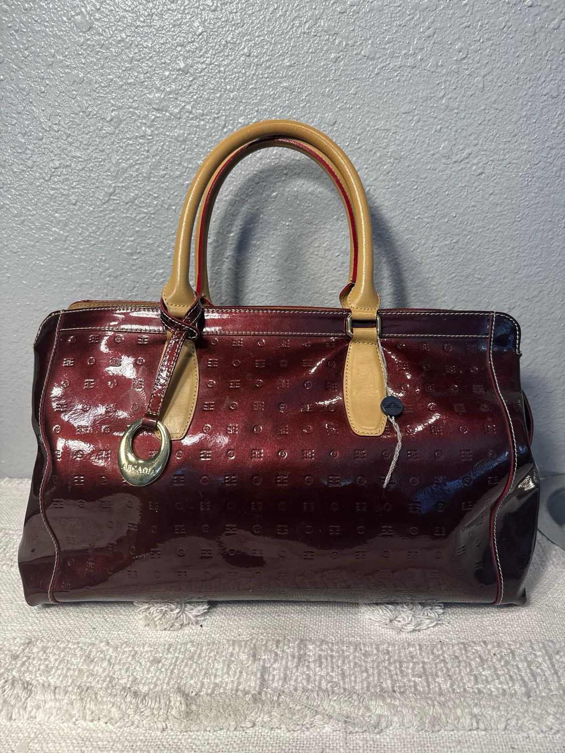 Arcadia Burgundy Leather Satchel $210 Online!