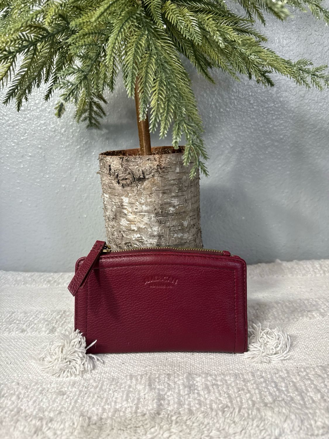 American Leather Company, Burgundy, Pebbled, Leather Wallet, New Without Tags!