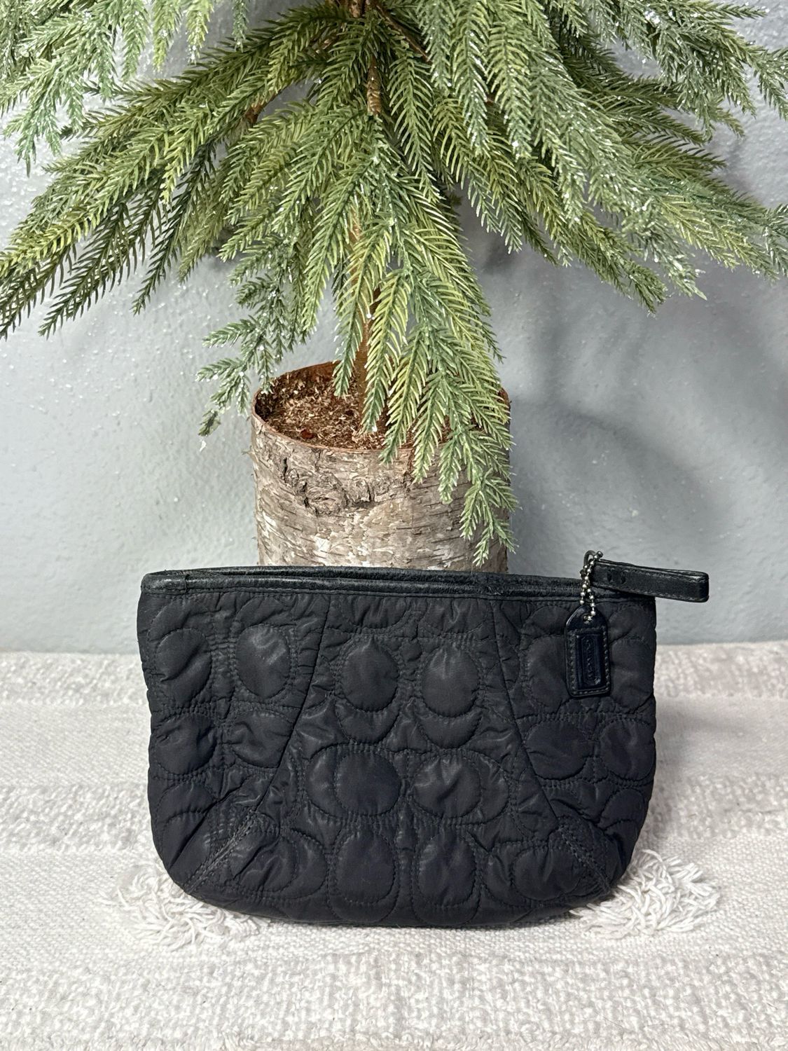 Coach Nylon Black Puffer Cosmetic Case Or Catch All