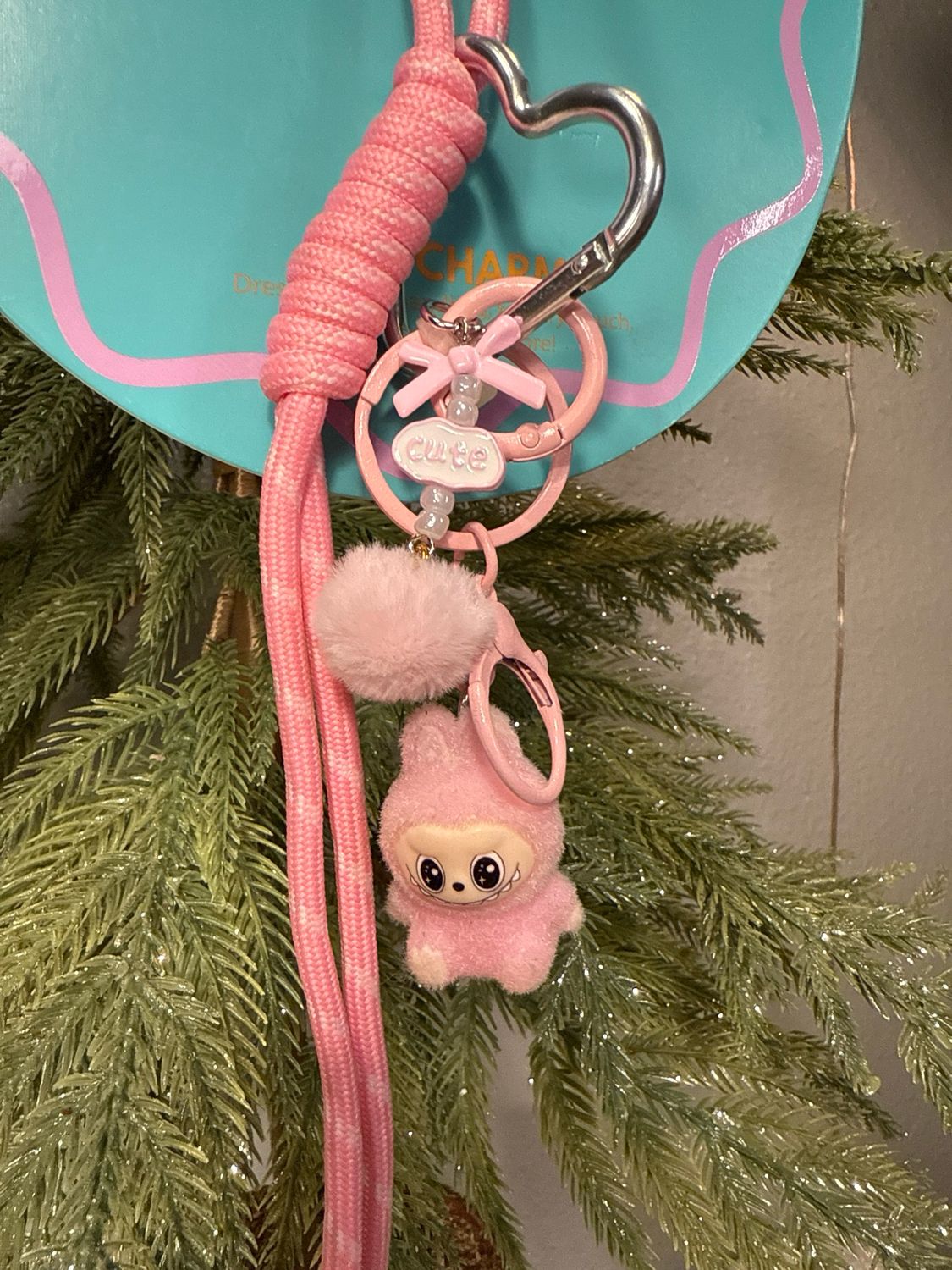 Labubu Inspired Purse, Charm Keychain