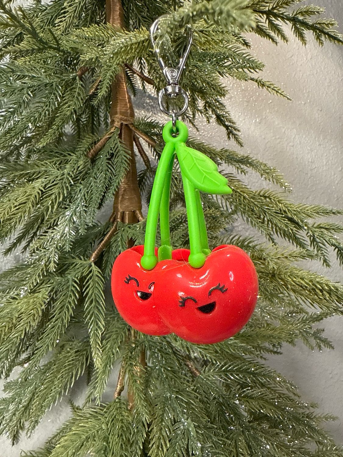 Bath &amp; Body Works, Cherries, Hand Sanitizer Holder, Key Charm