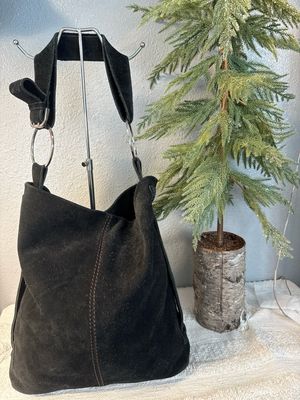 Unbranded, Black Suede Shoulder Bag