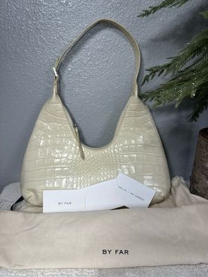 By Far AMBER Ivory Croc Embossed Shoulder Bag (My Personal Collection) TETAIL $650