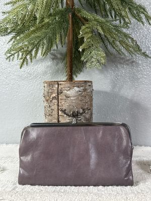 Hobo International Taupey Grayish- Lilac very unique Leather Lauren wallet