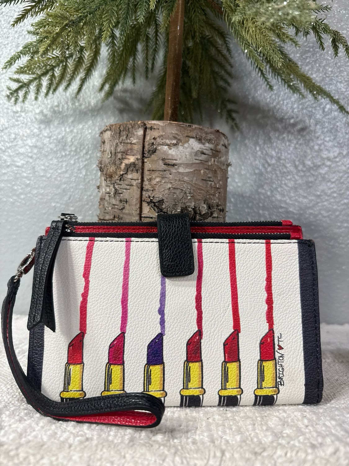 Brighton Fashionista, Hot Lips Leather Wristlet Wallet Like New Online $165!