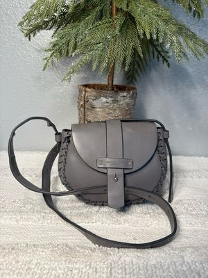 Michael Kors Collection Gray Leather, Whipstitch  Crossbody Bag RARE FIND!